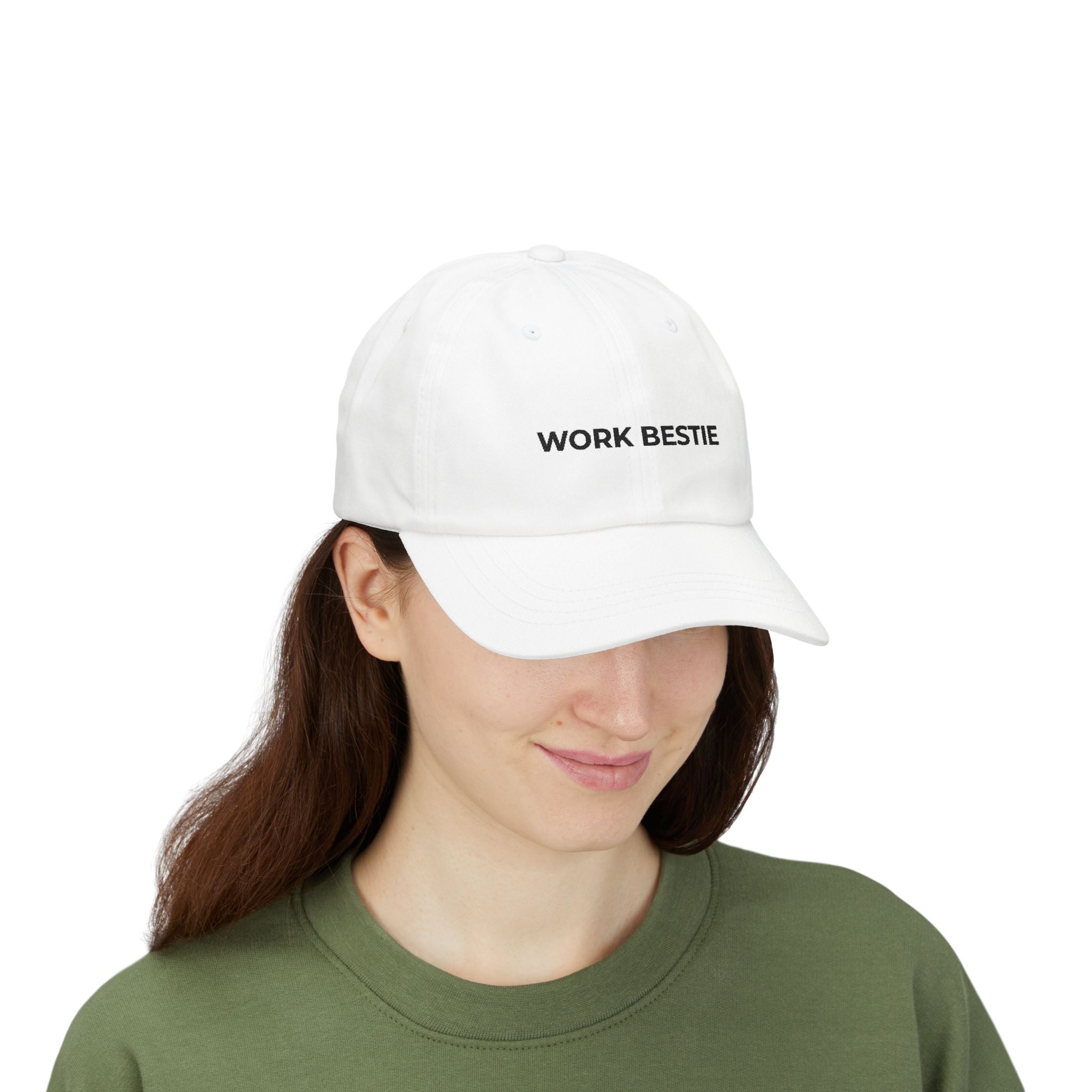 Work Bestie Black Embroidered Classic Dad Cap