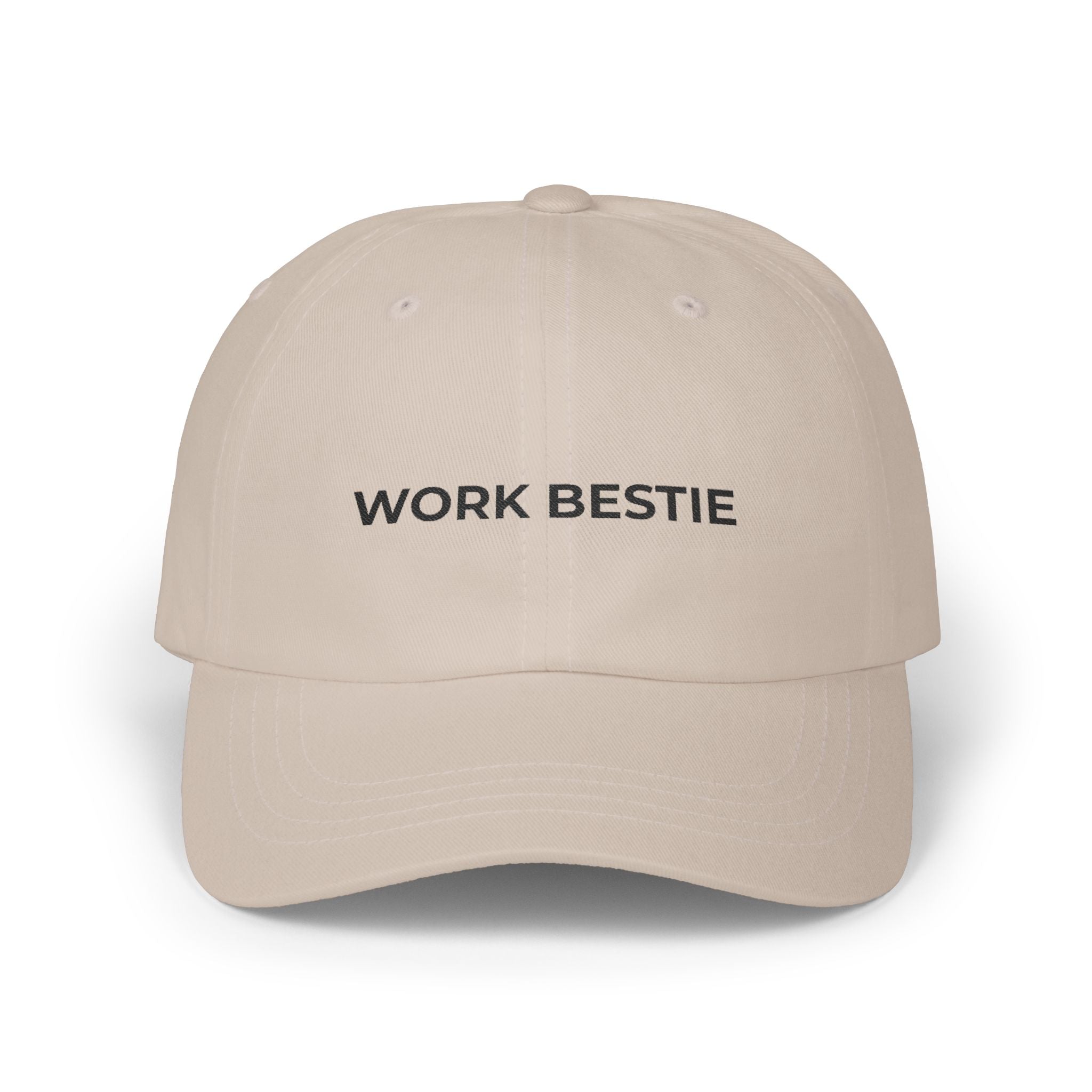 Work Bestie Black Embroidered Classic Dad Cap