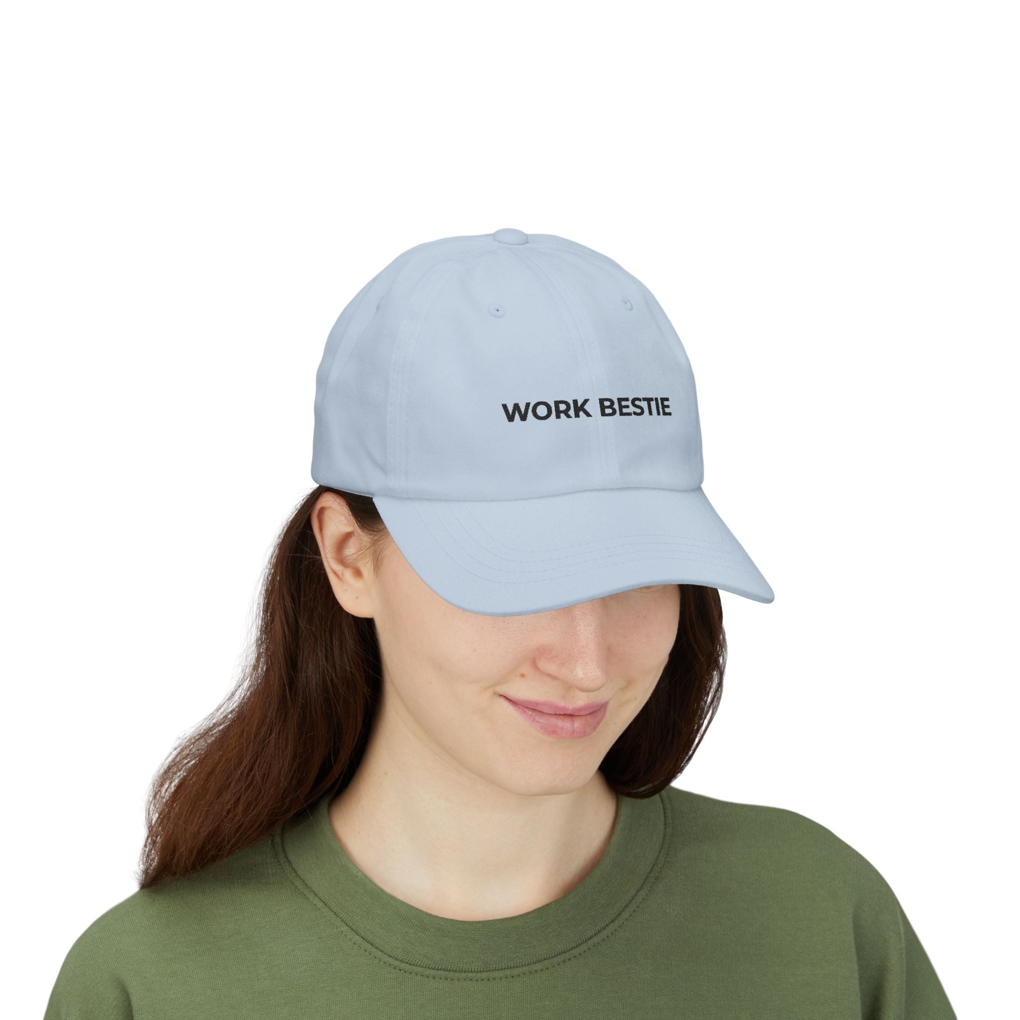 Work Bestie Black Embroidered Classic Dad Cap