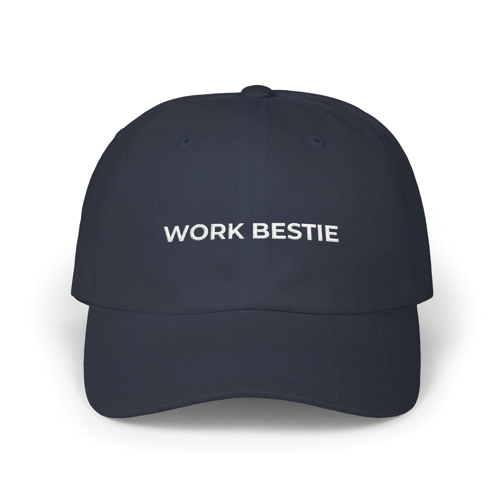 Work Bestie White Embroidered Classic Dad Cap