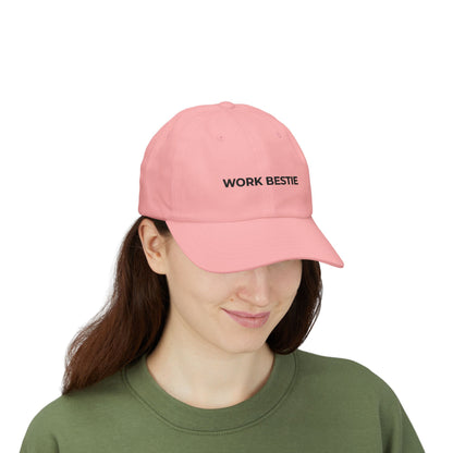 Work Bestie Black Embroidered Classic Dad Cap