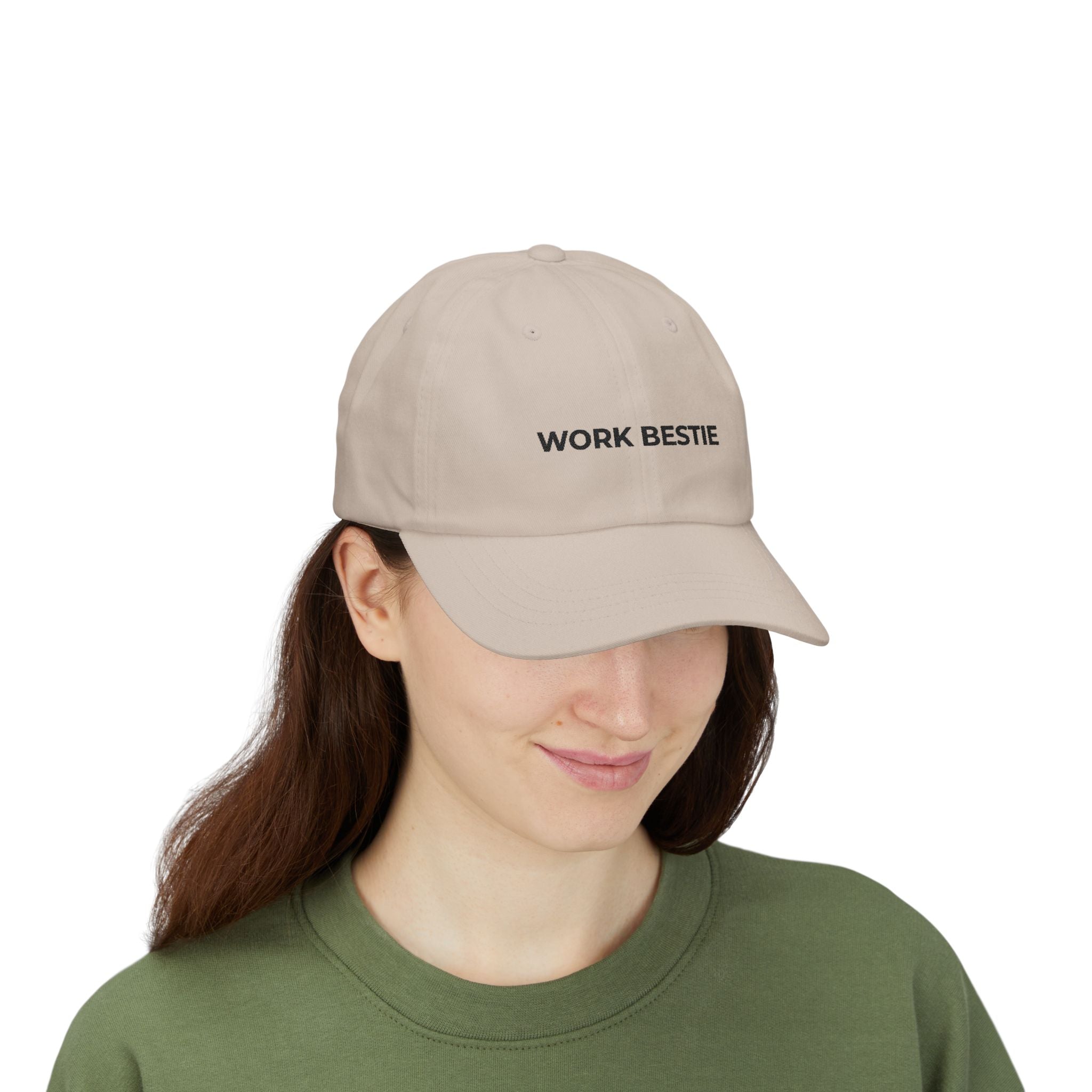 Work Bestie Black Embroidered Classic Dad Cap