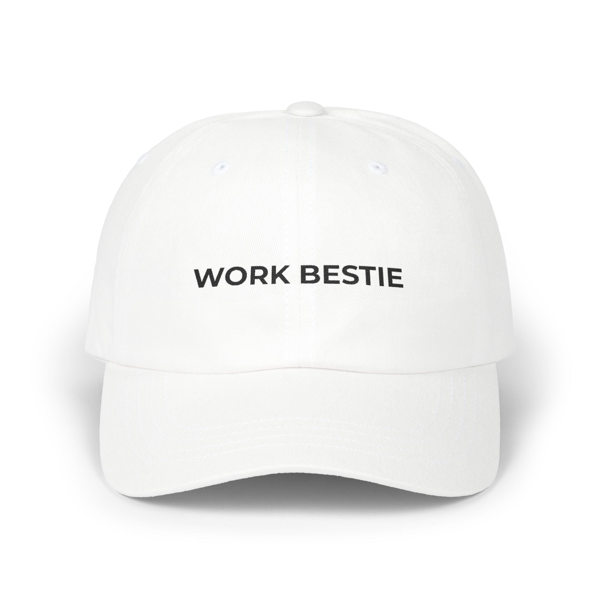 Work Bestie Black Embroidered Classic Dad Cap