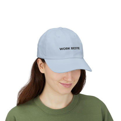 Work Bestie Black Embroidered Classic Dad Cap