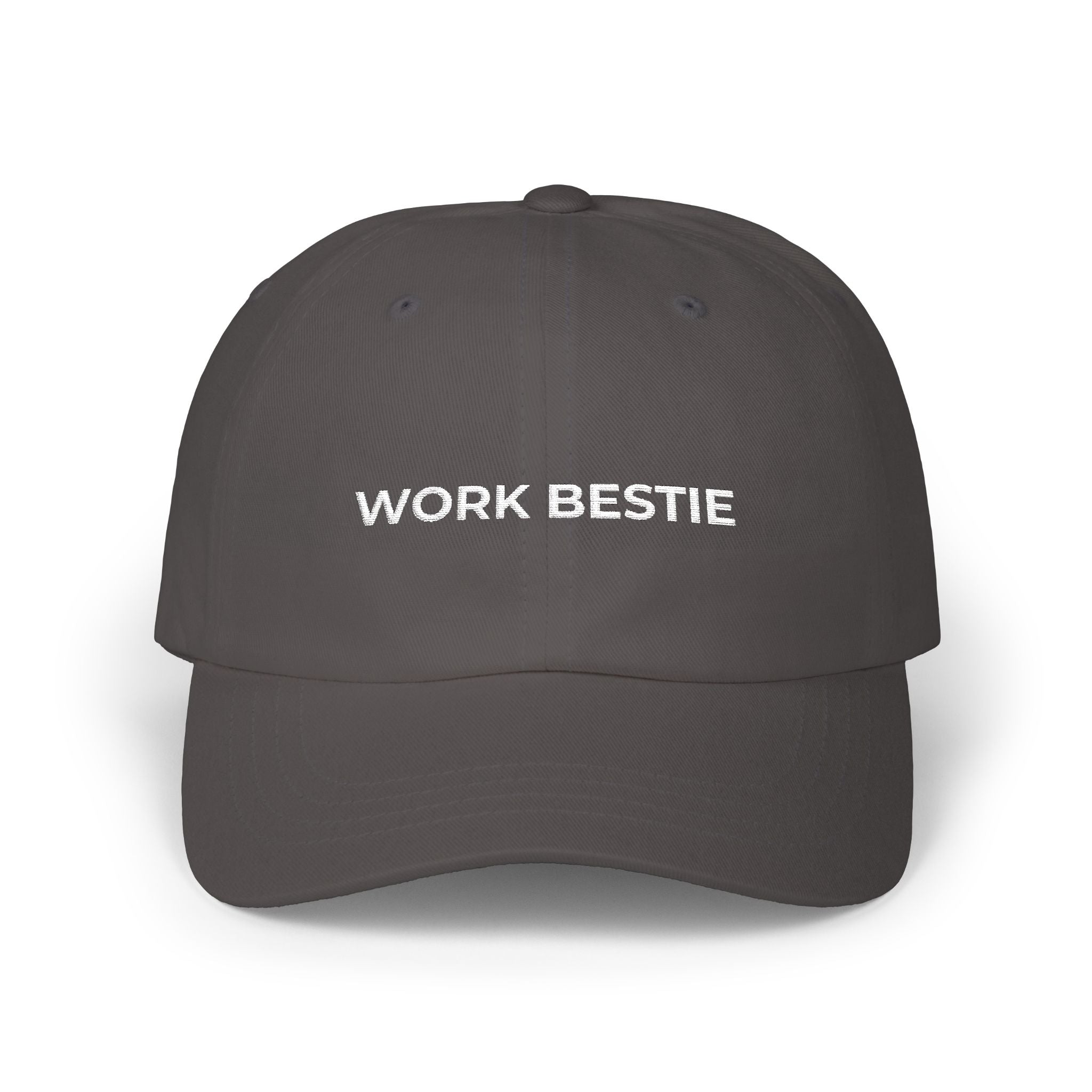 Work Bestie White Embroidered Classic Dad Cap