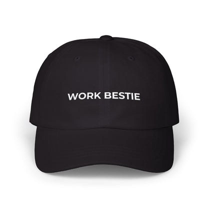 Work Bestie White Embroidered Classic Dad Cap