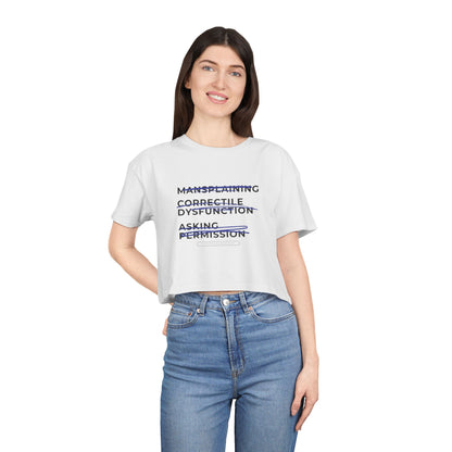 No Mansplaining Women's Crop Tee